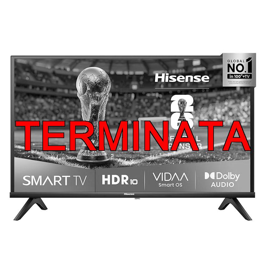 Hisense TV 40″ Full HD 2025 40E41QT, Smart TV VIDAA U8, Airplay2, Game Mode, Works with Alexa, Tuner DVB-T2, S2 HEVC 10, lativù, 40”, 2025 LED