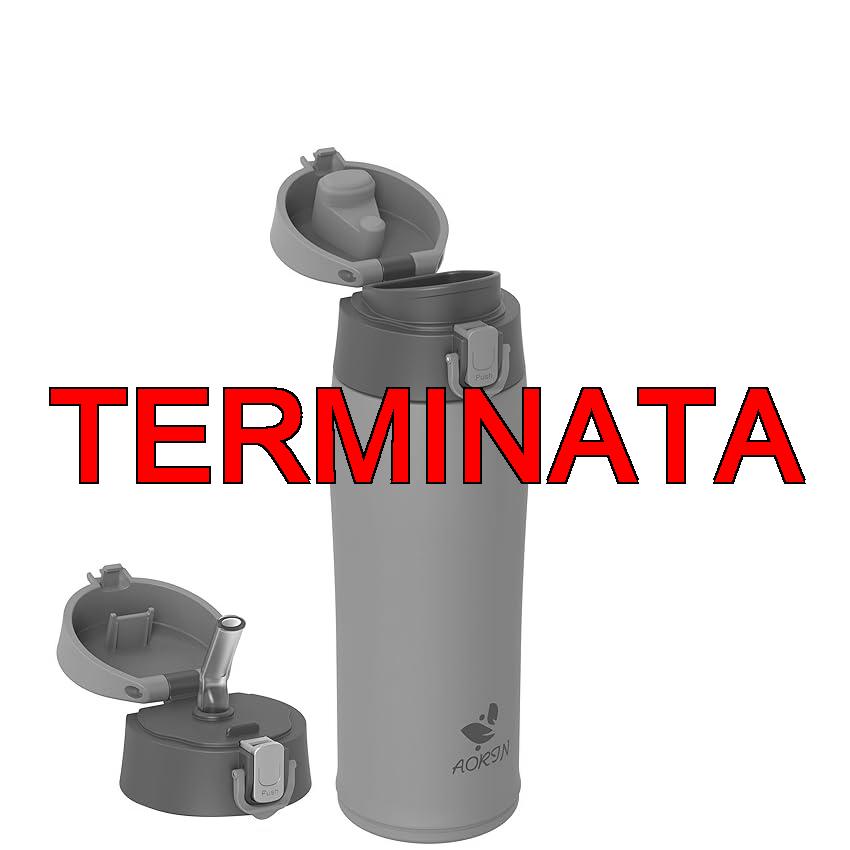AORIN Borraccia Termica, Borraccia in Acciaio Inox 18, 8, 500ml Borraccia Bambini, Bottiglia Termica Senza BPA e Perdite, Thermos per Sport, Outdoor e Pendolarismo con 2 Coperchi