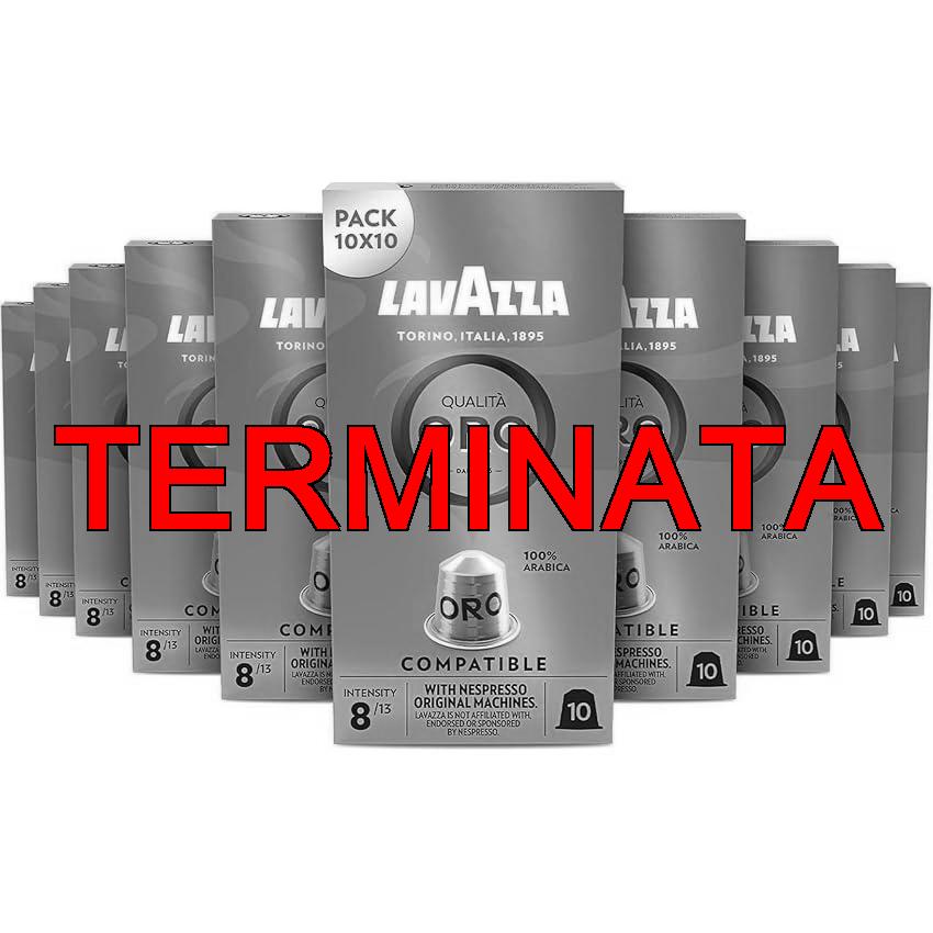 Lavazza, Qualità Oro, 100 Capsule in Alluminio, Note Fruttate e Floreali, 100% Arabica, Intensità 8, 13, Tostatura Chiara, 10 Confezioni da 10 Capsule