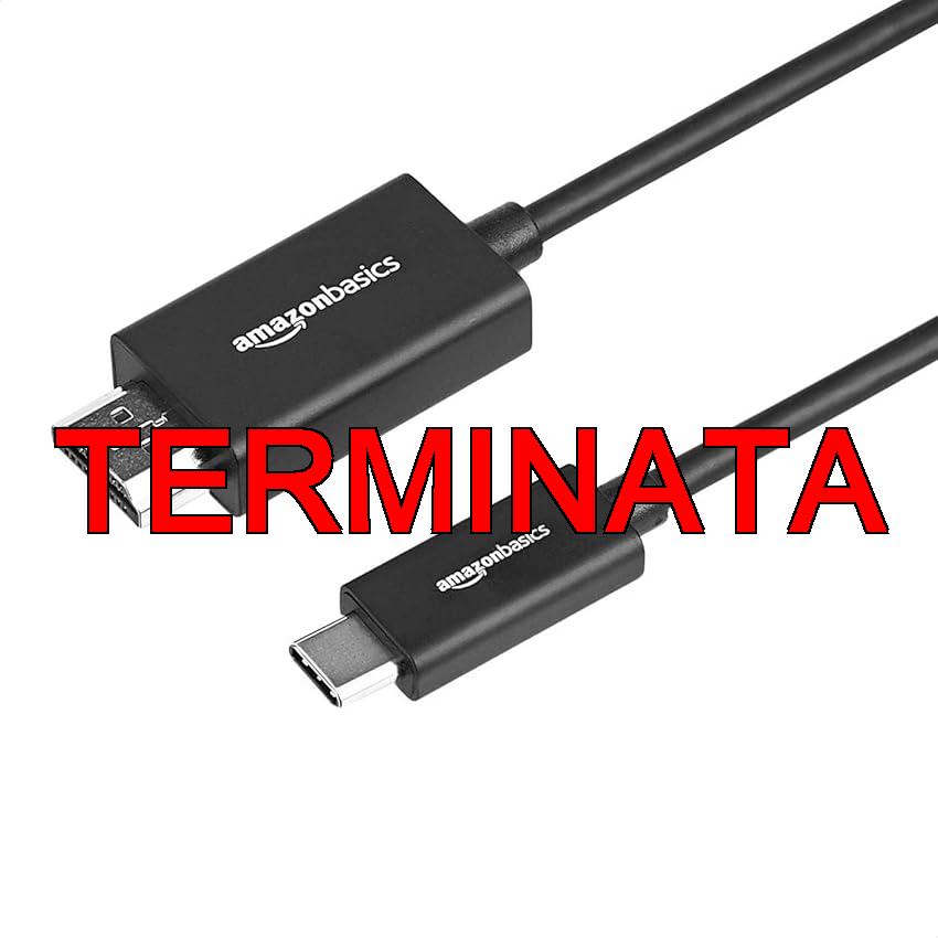 Amazon Basics – Adattatore Unidirezionale di Alta Qualità in Allumino Cavo da USB-C (Sorgente) a HDMI (Display) (Compatibile con Thunderbolt 3), 4K a 60Hz, 0,9m, Nero