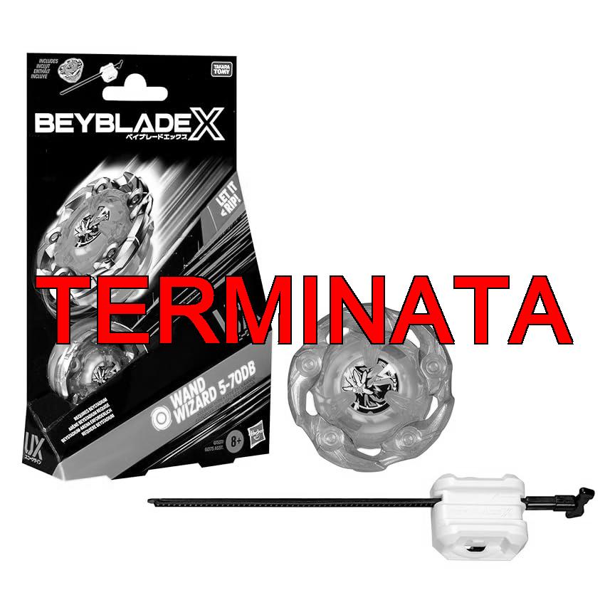 Hasbro Beyblade X, Starter Pack, Wand Wizard 5-70DB UX con trottola e Lanciatore