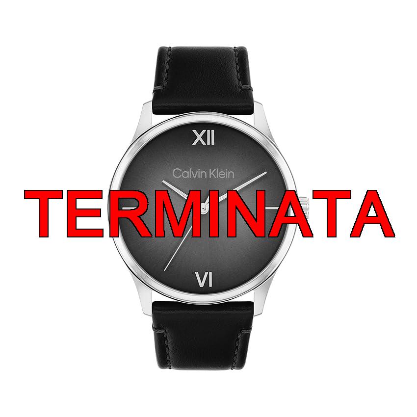 Calvin Klein Orologio con Movimento al Quarzo a Tre Lancette da Uomo Collezione ASCEND con Cinturino in Pelle Nero – 25200454, Black