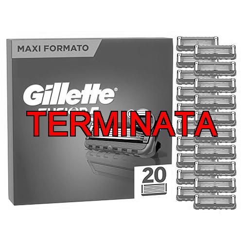 Gillette Fusion5 20 Lamette di Ricambio per Rasoio Barba Manuale, Con Striscia lubrificante per una Scorrevolezza Fluida e 5 Lame per una Rasatura Profonda e Duratura