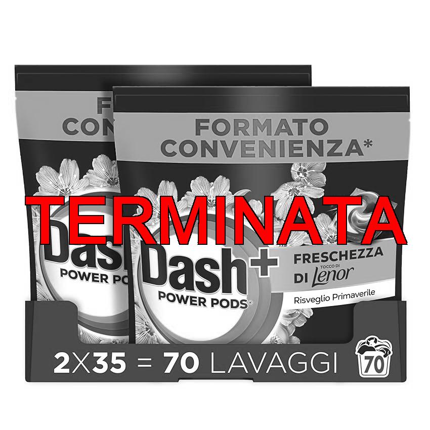 Dash Power Pods Detersivo Lavatrice In Capsule, 70 Lavaggi(2×35), Freschezza Di Lenor, Risveglio Primaverile, rimuove addirittura gli odori di sudore vecchi di 7 giorni, per una pulizia impeccabile