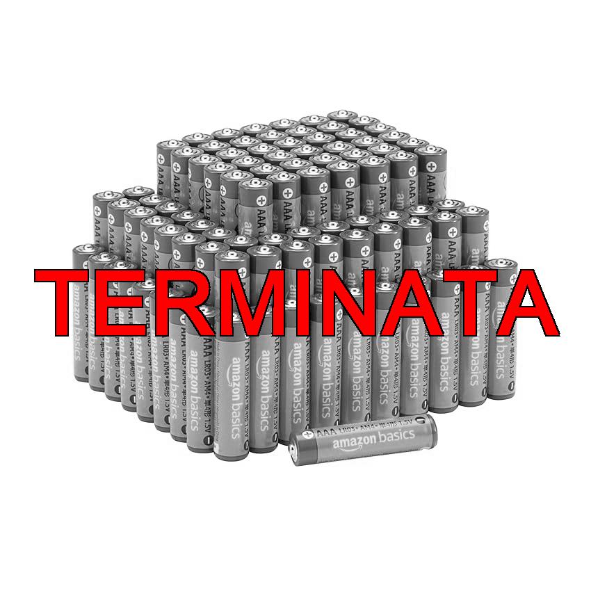 Amazon Basics, 100 batterie alcaline AAA ad alte prestazioni, 1,5 Volt, durata di 10 anni