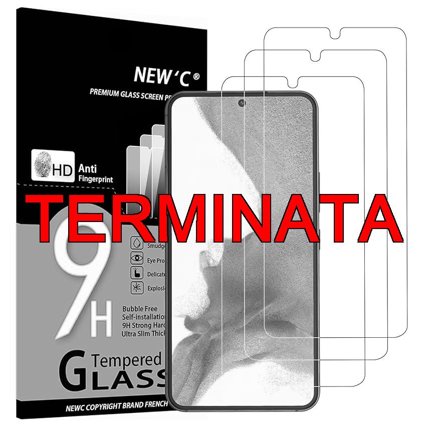 NEW’C 3 Pezzi, Vetro Temperato per Samsung Galaxy S22 5G, Pellicola Prottetiva Anti Graffio, Anti-Impronte, Senza Bolle, Durezza 9H, 0,26mm Ultra Trasparente, Ultra Resistente