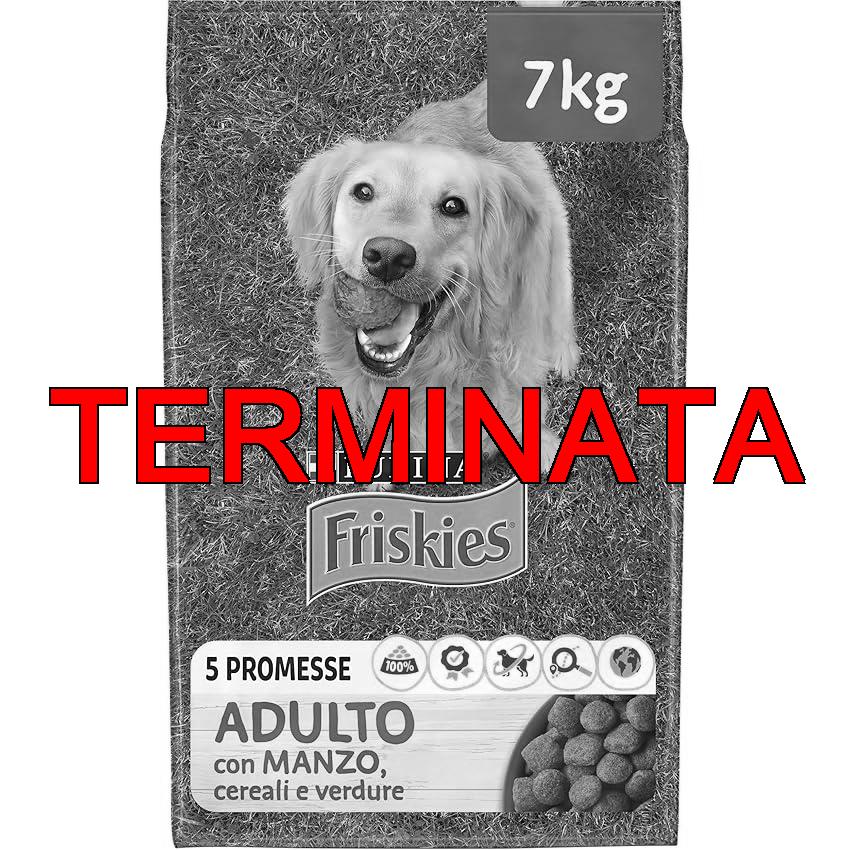 FRISKIES – Crocchette Cane Adulto con Manzo, Cereali e Verdure. 1 Confezione da 7 kg