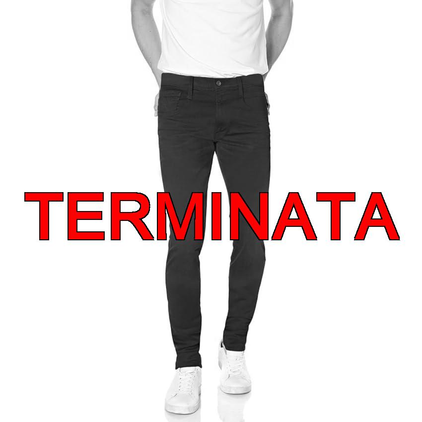 Replay Jeans da Uomo Anbass Slim Fit Hyperflex con Stretch, Black 098, 31W x 34L