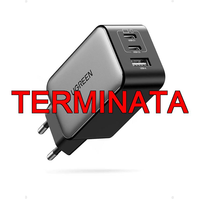 UGREEN Nexode 65W Caricatore USB C, 3 Porte di Ricarica Rapida, Compatibile con MacBook Air, iPhone 17 Pro Max Air, Serie 16-12, iPad, Samsung Galaxy S25,  S23,  S22, Google Pixel