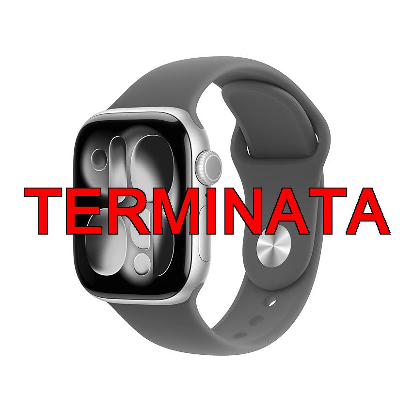 Apple Watch Series 11 GPS, Cassa 42 mm in alluminio color argento con Cinturino Sport viola nebbia – S, M