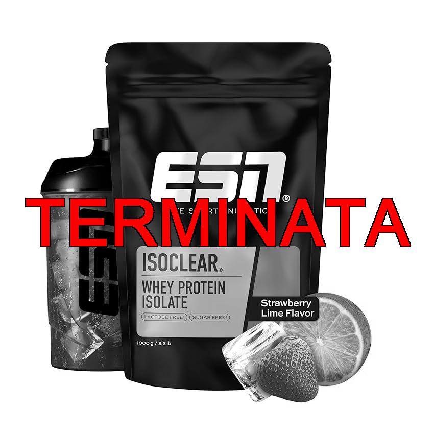 ESN ISOCLEAR Proteine isolate del siero di latte in polvere, Strawberry Lime, 1000 g, limonata proteica dal sapore fruttato e delizioso, siero di latte chiaro – made in Germany