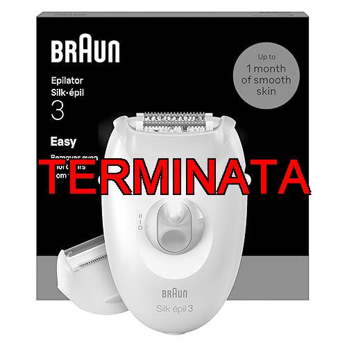 Braun Silk Epil 3 Epilatore Elettrico Donna Con Filo, Rasoio Elettrico Donna, Rimozione Facile Dei Peli, Pelle Liscia A Lungo, Include Testina Rasoio E Cappuccio Regolatore, 3-032, Rosa