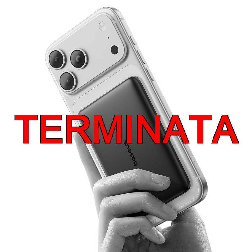 Baseus Picogo AM41 Power Bank, Ultra Slim 5000mAh Magsafe Powerbank, Ricarica Rapida PD 20W, Portatile, Magnetico Batteria Esterna Wireless con cavo USB C per iPhone 17, 16, 15, 14, 13, 12, Nero