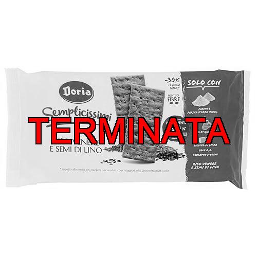 Doria – Semplicissimi Cracker, Riso Nero e Semi di Lino – Ingredienti 100% Naturali – Confezione da 8 Pacchetti