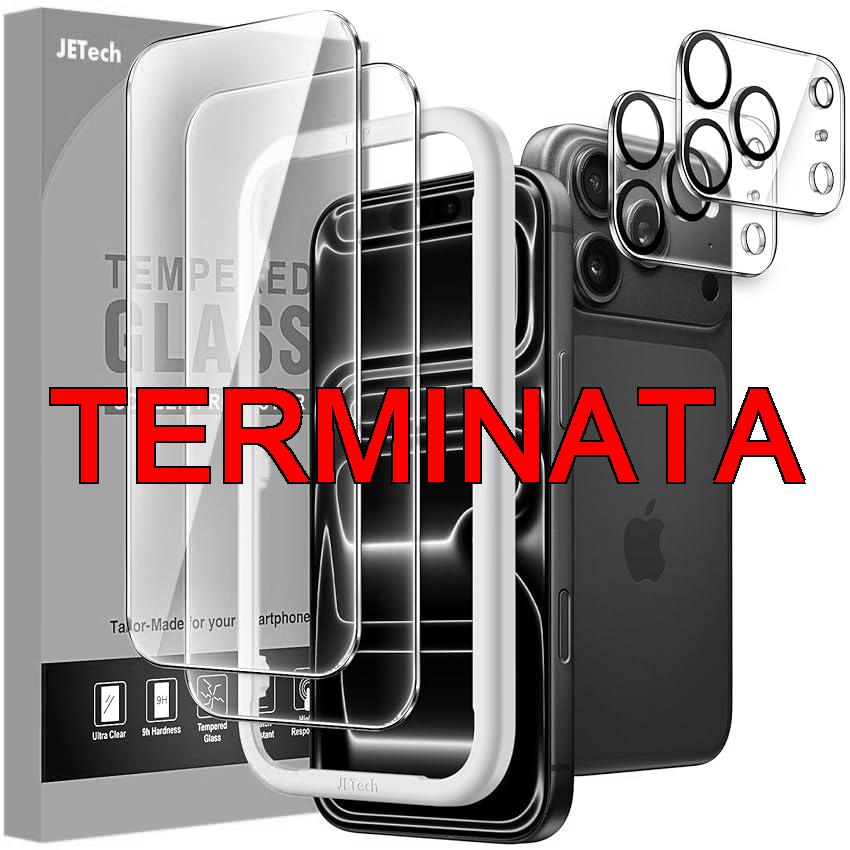 JETech Pellicola Protettiva per iPhone 17 Pro 6,3 Pollici con Protezione Obiettivo Fotocamera, Strumento Installazione Facile, 9H Durezza Vetro Temperato Film, HD Chiaro, Pacco da 2 Ciascuno
