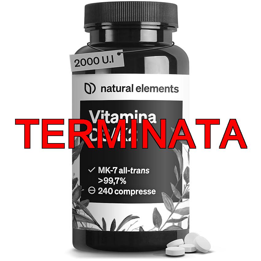 Vitamina D3 + K2 – MK-7 all-trans 99,7% e vitamina D3 2.000 U.I. – 240 compresse – ad alto dosaggio, elevata biodisponibilità – senza additivi inutili