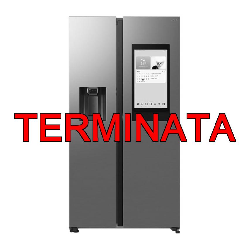 Samsung Frigorifero Side by Side Family Hub RS90F67BET, EF con Dispenser Acqua, Ghiaccio, Wifi con AI Energy Mode, Smart Cooling, SpaceMax, 614 L, LxAxP: 91,2 x 178,4 x 72,6 cm, Metal Inox