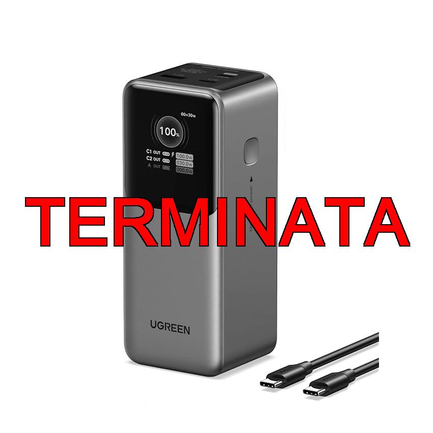 UGREEN Nexode Pro 130W Power Bank 20000mAh Ricarica Rapida Caricatore Portatile PC USB C PD3.0 100W 3 Porte Display TFT Compatible avec iPhone 17 16 15 14 Plus Pro Max Galaxy S25 S24 S23 MacBook iPad