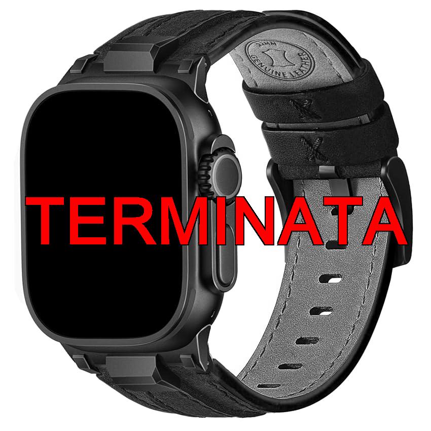 Wristitani Cinturini Pelle Compatibile con Apple Watch 49mm 46mm 45mm 44mm 42mm per Uomo, in Vera Pelle con Connettore Metallo Cinturino Ricambio per iWatch Ultra2, 3 Series 11 10 9 8 7 6 5 4 3