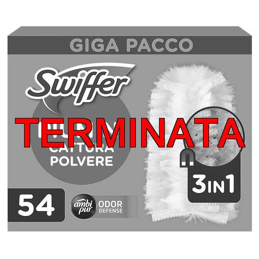 Swiffer Duster Piumini Cattura Polvere, 54 Piumini, Cattura e Intrappola Polvere e Sporco, Raggiunge I Punti più Difficili della Casa, Giga Formato
