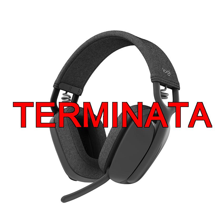 Logitech Zone Vibe 100 Cuffie Wireless Over-Ear Leggere con Microfono con Eliminazione del Rumore, Auricolare Bluetooth Multipoint, Compatibile con Teams, Google Meet, Zoom, Mac, PC – Grigio