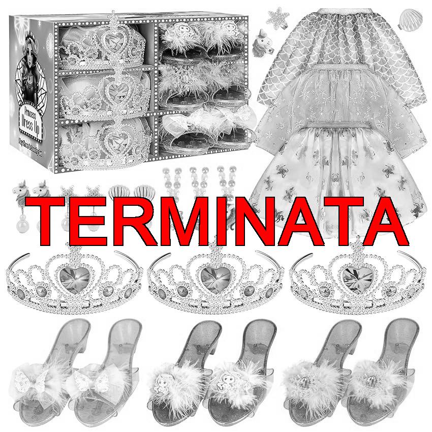 Dreamon Scarpe Principessa Bambina, Costume Principessa Bambina Vestito Carnevale Vestiti Adatto per 3 4 5 6 Anni Regali Halloween Natale