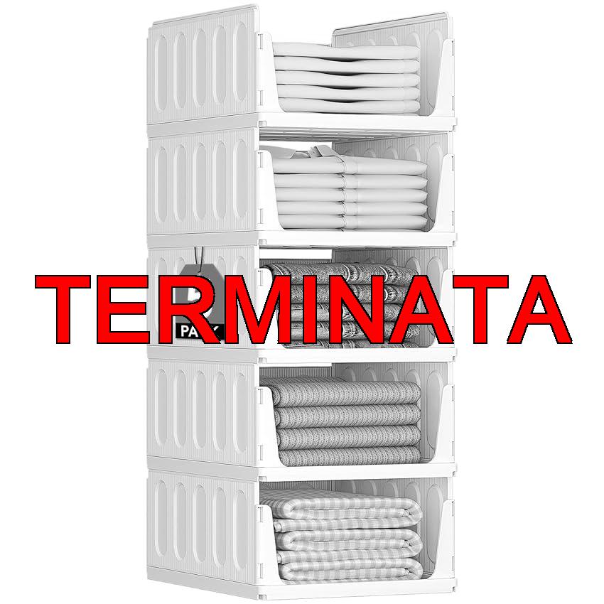 Lifewit Organizer Armadio Interno, Impilabili Contenitori per Vestiti, Contenitori con Cassetti Salvaspazio Estraibile, Scatole Portaoggetti per Cucina, Bagno e Camera da Letto, 24L, Bianco, 5 Pezzi