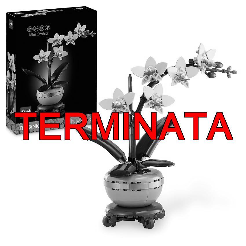 LEGO Botanicals Mini-Orchidea – Fiori Finti con Vaso, Bocciolo e Foglie Artificiali da Costruire – Set da Collezione per Adulti – Idea Regalo di Compleanno per Donna, Uomo o Anniversario – 10343