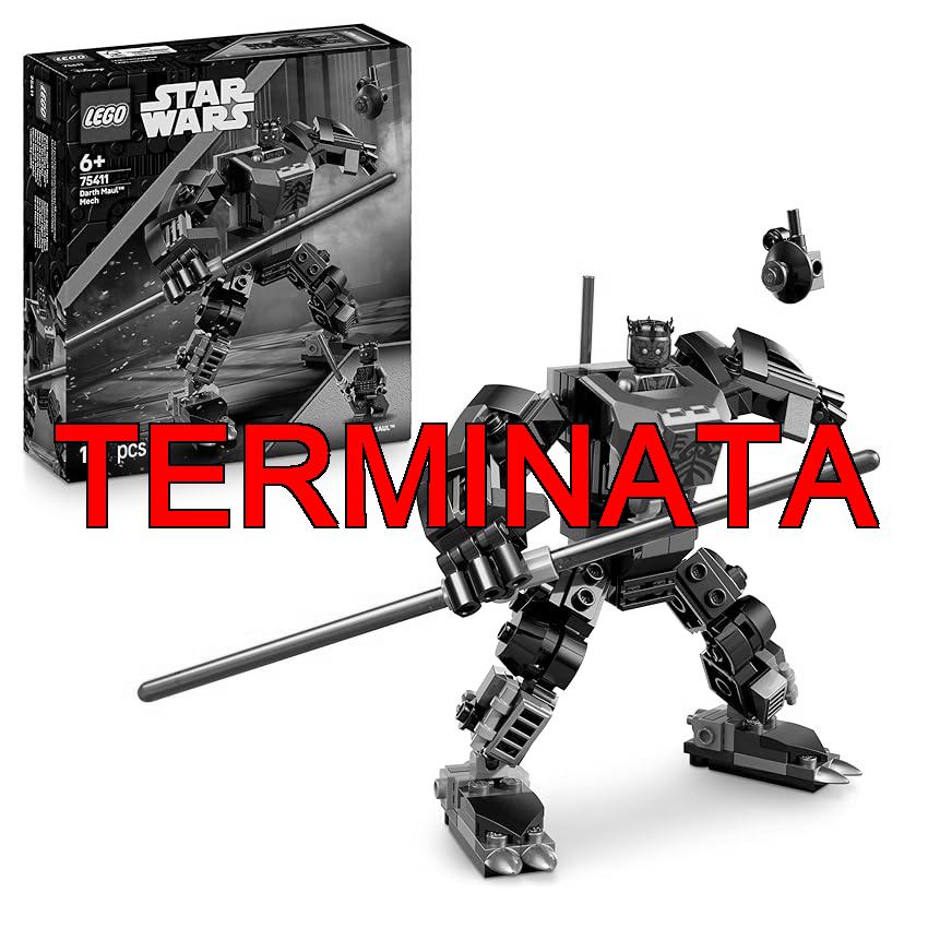 LEGO Star Wars 75411 Mech Darth Maul – Action Figure Giocattolo da Esposizione con Spada Laser Rossa a Doppia Lama e Minifigure – Regalo per Bambini da 6 Anni in su e per i Fan di The Clone Wars