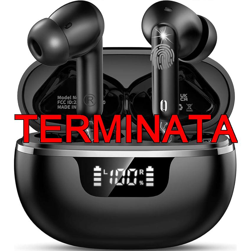 Nuovo Cuffie Bluetooth 5.4, Auricolari Bluetooth Stereo HiFi Con 4 ENC Microfoni Anti-Rumore, Durata 50 Ore Cuffiette In Ear, Impermeabili IP7 Cuffie Senza Fili, Cuffiette Touch Control, LED-Display