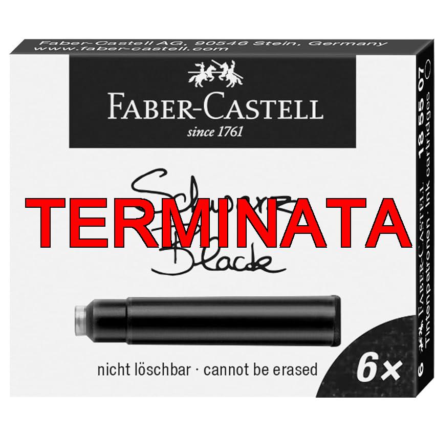 Faber-Castell Inchiostro rosso in boccetta di vetro (etichetta in lingua italiana non garantita) Cartuccia standard 6 Tintenpatrone Standard 6er Nero