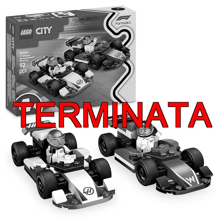 LEGO City Williams Racing e Haas F1 – Modelli di Auto da Corsa da Costruire con 2 Minifigure di Piloti e Starter Brick – Idea Regalo per Bambini e Bambine da 4 Anni Fan delle Macchine Giocattolo 60464