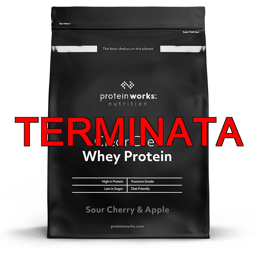 THE PROTEIN WORKS Clear Diet Whey Protein Isolate, Amarena & Mela, Bevanda rinfrescante ad alto contenuto proteico 500 g