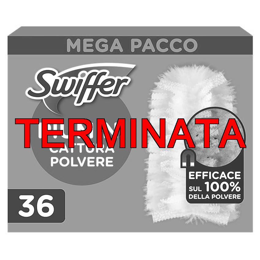 Swiffer Duster Piumini Cattura Polvere, 36 Piumini, Cattura e Intrappola Polvere e Sporco, Raggiunge I Punti più Difficili della Casa, Maxi Formato