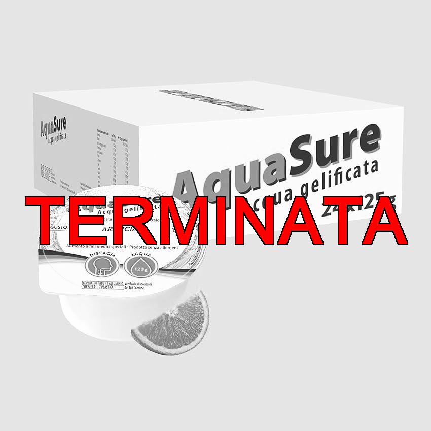 Abbott Nutrition | AquaSure 24 Confezioni x125 g | Acqua Gelificata per il trattamento dietetico di soggetti affetti da disfagia e problemi della deglutizione | gusto Arancia