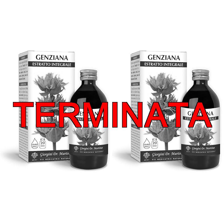 Dr. Giorgini Integratore Alimentare, Genziana Estratto Integrale Liquido Analcoolico – 200 ml (Confezione da 2)