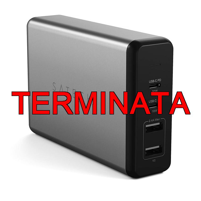 SATECHI Stazione di ricarica da tavolo 108W Pro – 2 porte USB-C PD e 2 porte USB A, compatibile con MacBook Pro, Air 2020, 2019, 2018, iPad Pro, Air M1, iPhone 16 Pro Max, 16 Pro, 16, 16 Plus