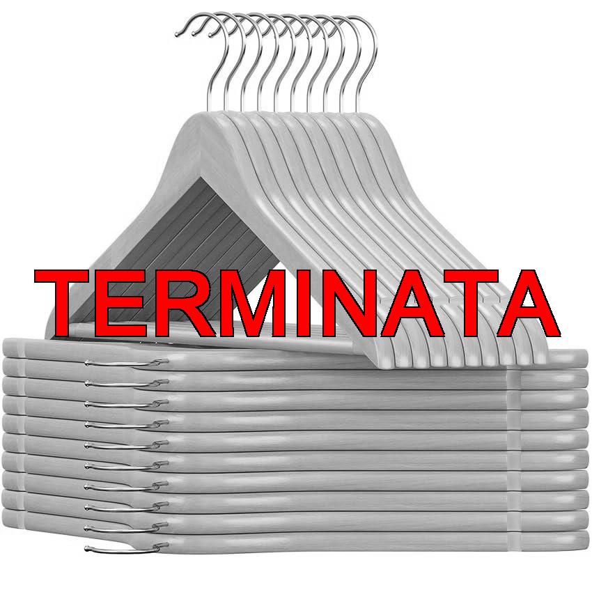 SONGMICS Grucce Legno, 20 Pezzi, Appendiabiti con Scanalature su Spalle, Barra Portapantaloni Antiscivolo e Gancio Girevole a 360°, per Completi Camicie Cappotti, Naturale e Argento CRW001-20