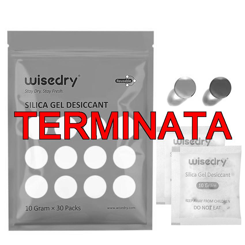 wisedry 10 grammi (30 confezioni) di gel di silice essiccante riutilizzabile per l’umidità con indicatore di colore ricaricabile Piccoli pacchetti essiccanti di grado alimentare