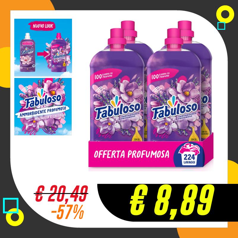 Fabuloso Ammorbidente Concentrato Profumato Magnolia & Lavanda 4×1,25L |…