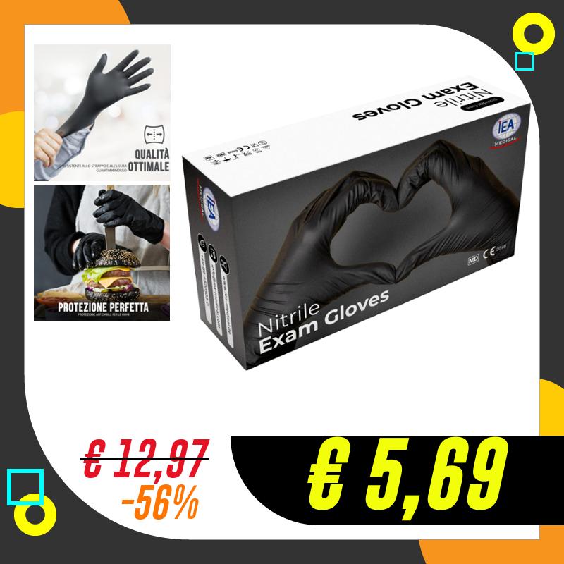 IEA Medical Guanti in nitrile L nero, 100 pezzi|…