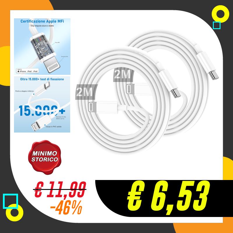 ZMHPJQ 2M iPhone Cavo Caricatore USB C [Certificato MFI]…