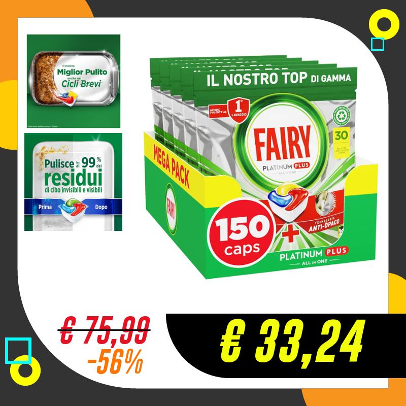 Fairy Platinum Detersivo Pastiglie Lavastoviglie Plus, Brillantante