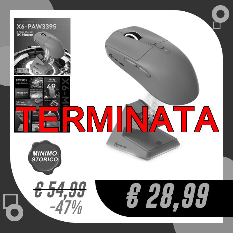 ATTACK SHARK X6 49g SUPERLIGHT Mouse with Magnetic Charging…