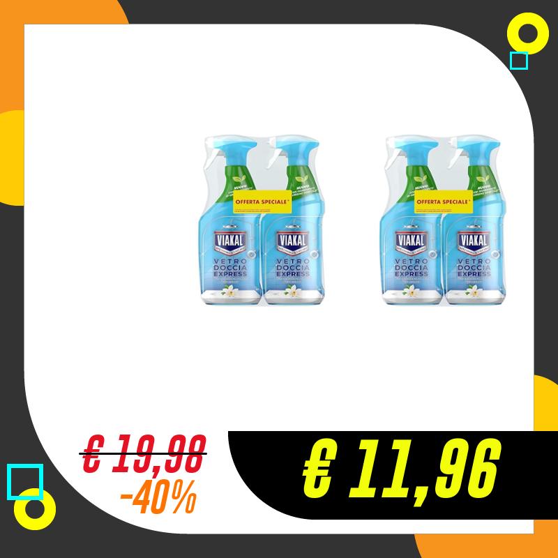 Viakal Vetro Doccia Spray Anticalcare, Doppia Confezione (2 x…