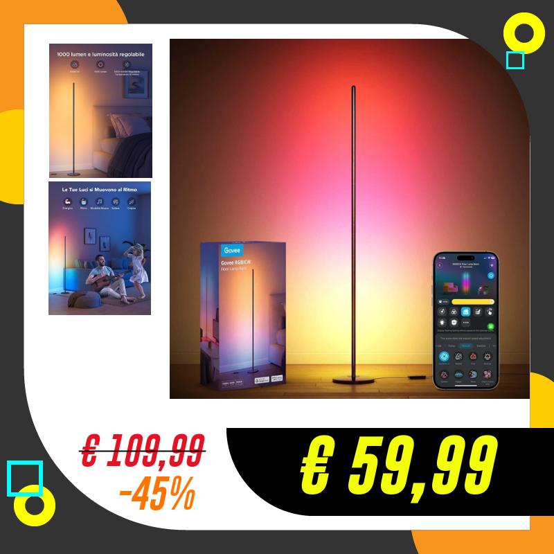 Govee Lampade da Terra LED RGBIC 136cm, Piantana Lampada…