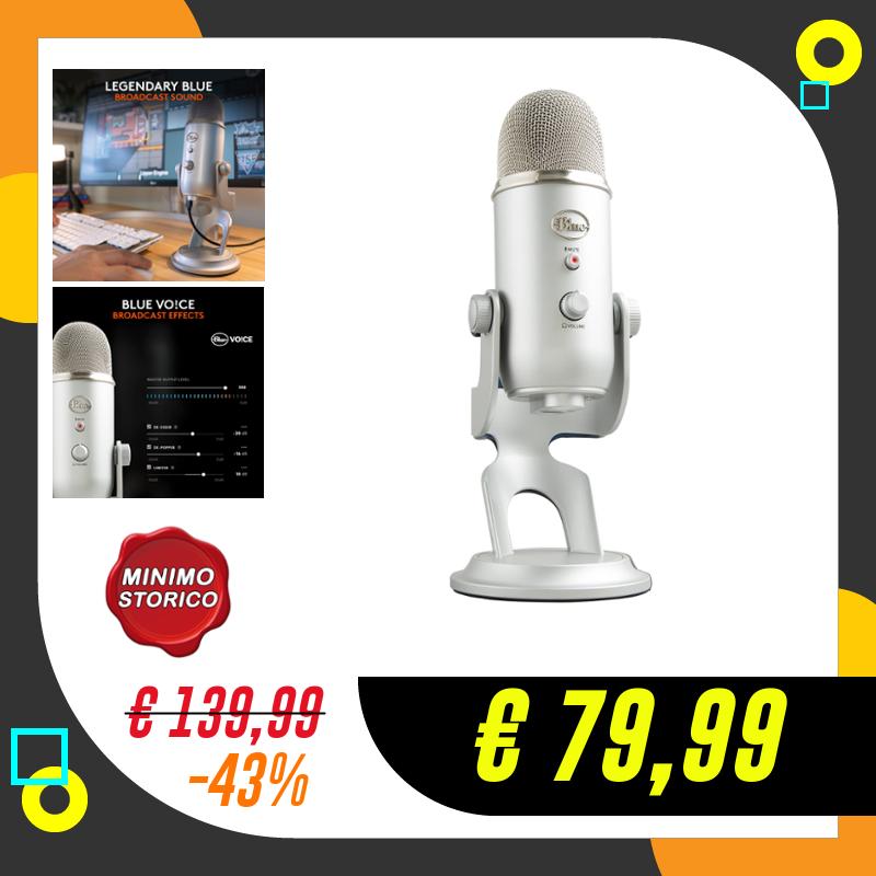 Blue Yeti Microfono USB per Registrazione, Streaming
