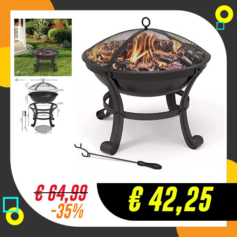 VOUNOT® Braciere da Esterno Ø 55 cm con Copertura…