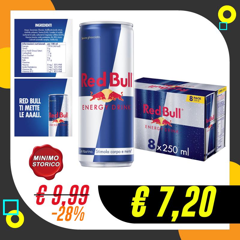 Red Bull Energy Drink, 250 ml (8 Lattine)