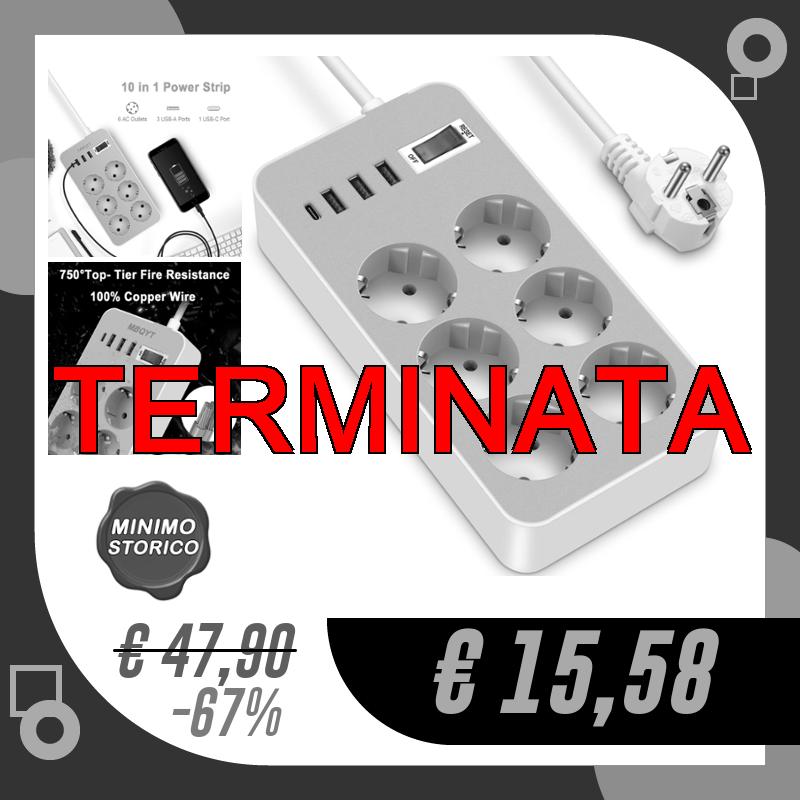 Ciabatta Multipresa Elettrica con Interruttore Regleta Enchufe